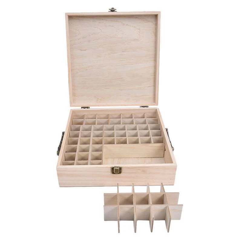 62 слот деревянные эфирное масло для хранения ящик из твердой древесины чехол