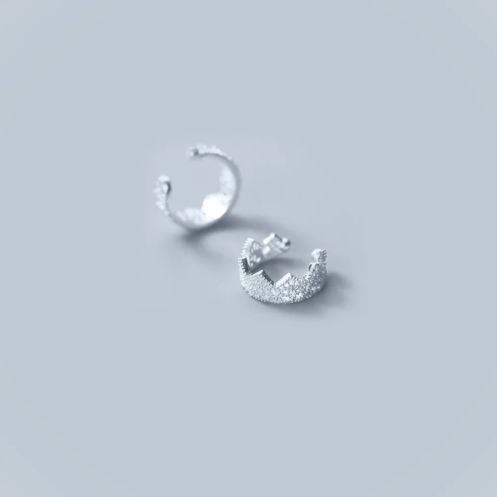 Silver Trusta, 925 пробы, серебряные серьги-манжеты с милой короной для ушей, клипсы для женщин и девушек, без серьги в стиле пирсинга, ювелирное изделие DS1770 - Окраска металла: Silver