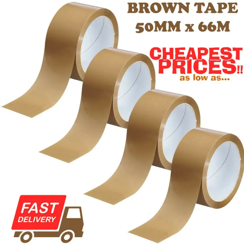 

Coarse brown cardboard 72 rolls packaging tape carton sealing 50MM X 66M