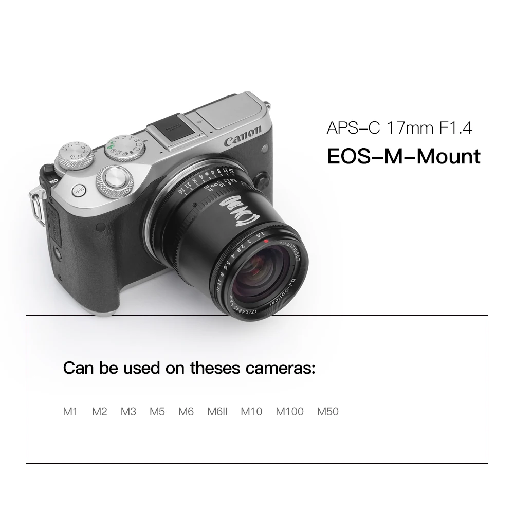 TTartisan 17 мм F1.4 APS C Камера широкоугольный объектив с автофиксированным фокусным
