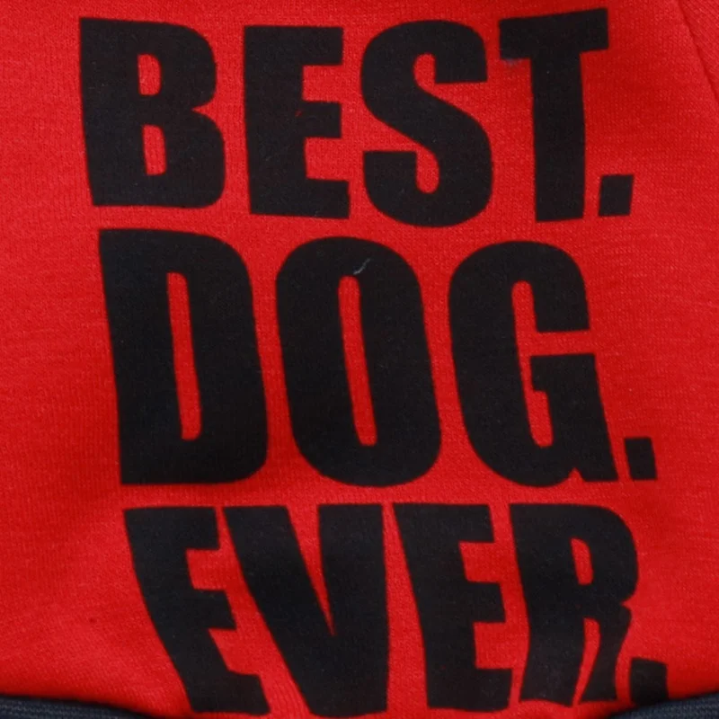 Одежда для маленьких собак красная ФЛИСОВАЯ ФУТБОЛКА с буквами на осень и зиму