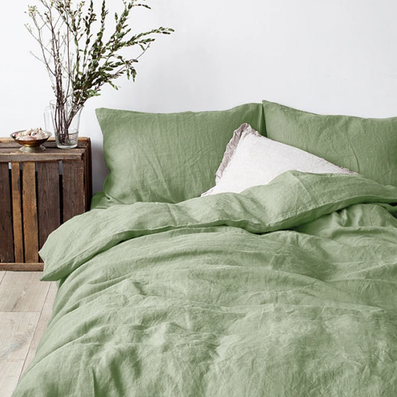 Bamboo green Индивидуальный размер, французское постельное белье, чистое постельное белье, простыня, наволочка и пододеяльник, комплекты, 4 шт., Полный/queen/King - Цвет: Bamboo green