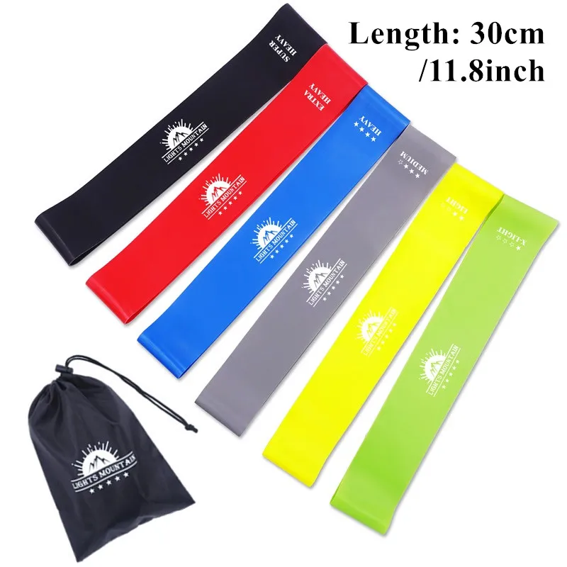 6PCS-30cm Фитнес резинки резинки для фитнеса резинка для фитнеса резинки для спорта фитнес резинка резинка для спорта фитнесс резинки эспандер фитнес 1,45 мм-0,45 мм спортивные резинки 6 уровня Эспандеры Пилатес эластичные - Цвет: 6PCS-30cm