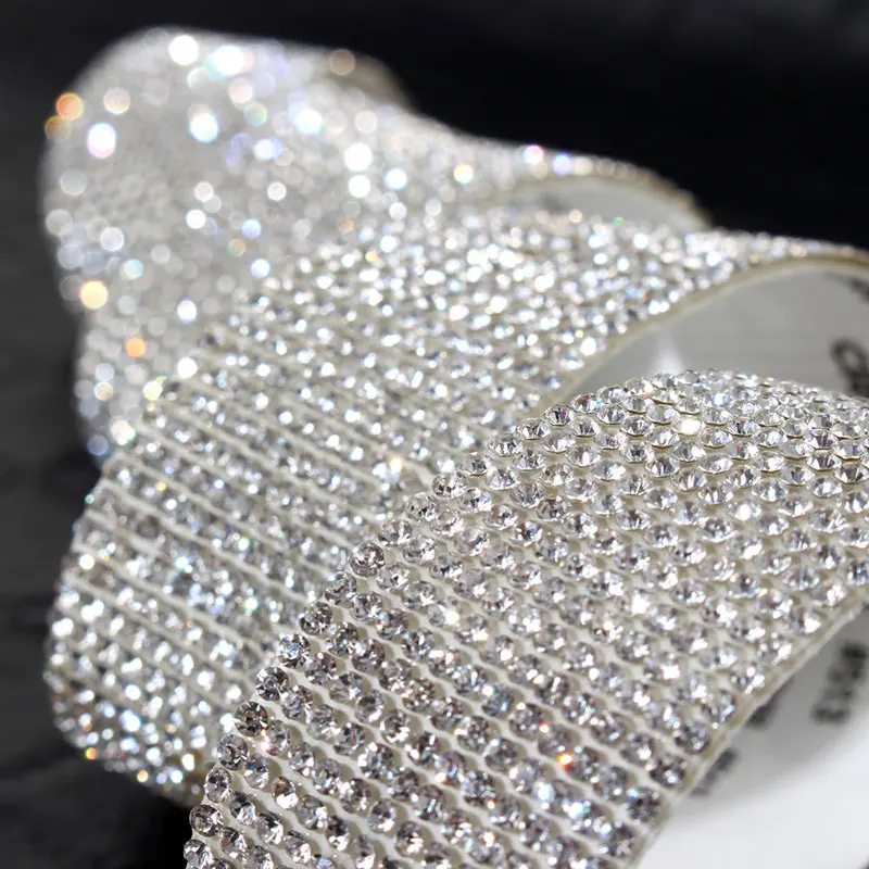 1 ярд самоклеящиеся стразы-наклейки Блестящие кристаллы лента алмазные