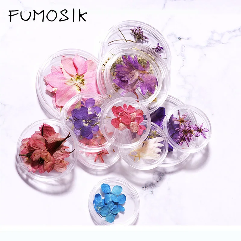 1 бутылка микс сушеных цветов красочные ногти искусство Советы украшения 3D