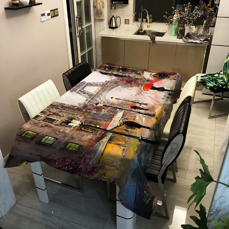 Скатерть в современном городском стиле с узором пылезащитный коврик для