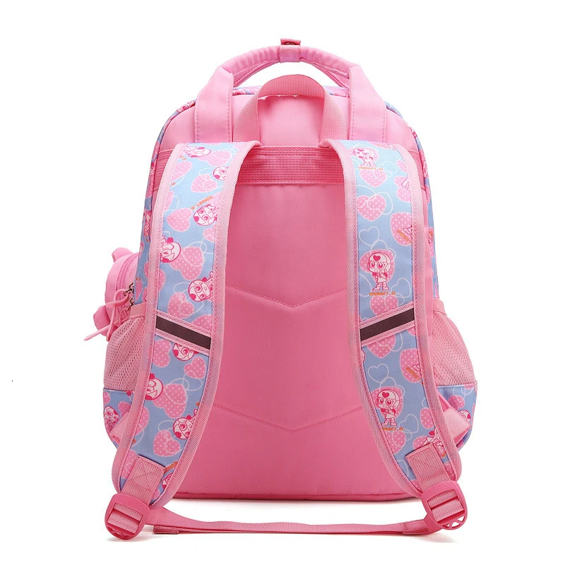 Nylon Cartoon School Bags Children Backpacks Waterproof Kids Girl Orthopedic School Bag High Quality Book Bag Grade 1-3 students