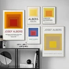 Современная Абстрактная квадратная иллюстрация Josef Albers выставочный плакат холст печать Картина Настенная художественная картина галерея украшение