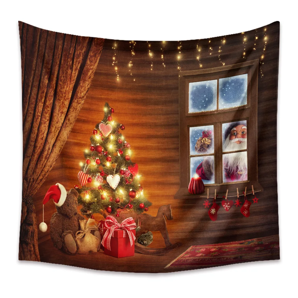 

Christmas Tapestry Poster Blanket Tapestries Home Classroom Party Flag Wall Hanging Art Decorative Home Decor XF1047-17