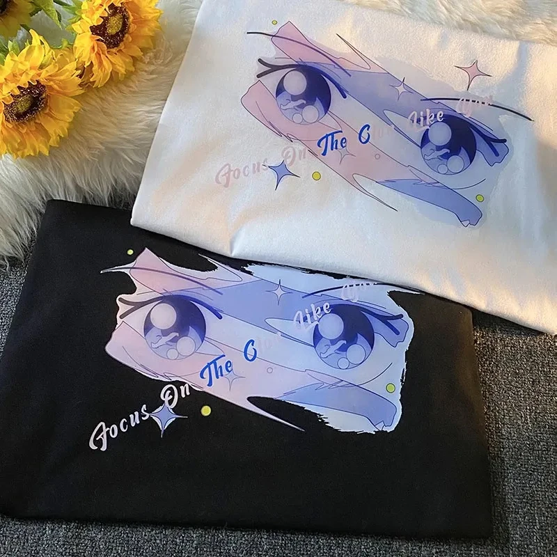 

Summer new style Japanese cartoon cotton T-shirt Korean version loose ins student wild women's short-sleeved T-shirt crop top