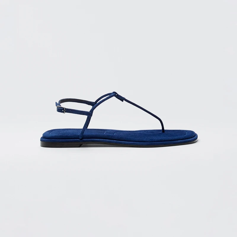 

2021 Summer Sandals Women French Style Flats Flip Flops Roman Female Suede Clip Toe Gladiator Sandalias Beach Flip Flops Slides