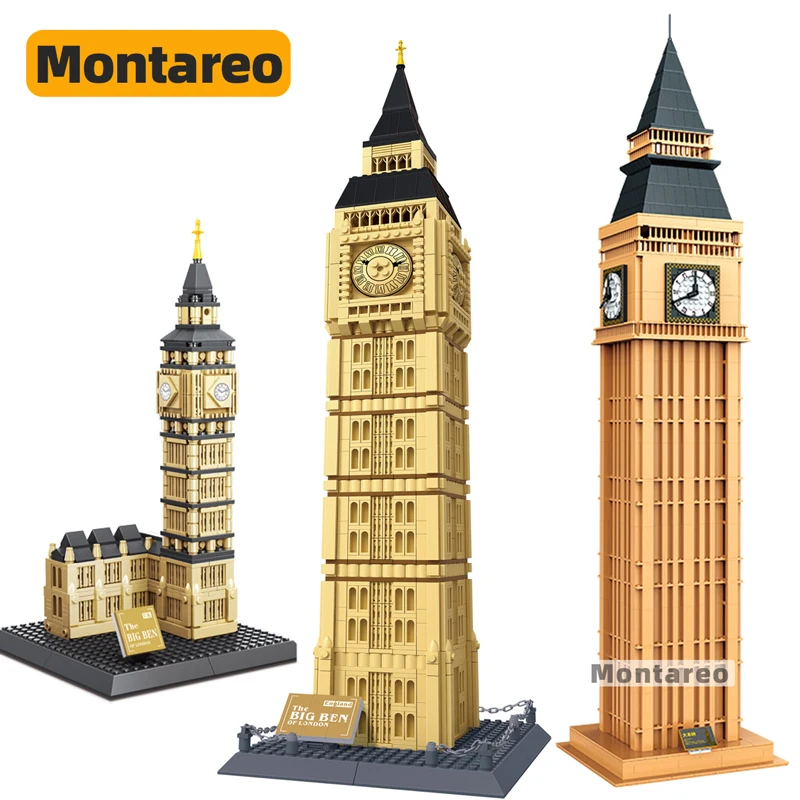 

MOC City 1642pcs London Big Ben Elizabeth Tower Large 3D Model Building Blocks Creative Architecture Kit Kids Gift Toys For Boys