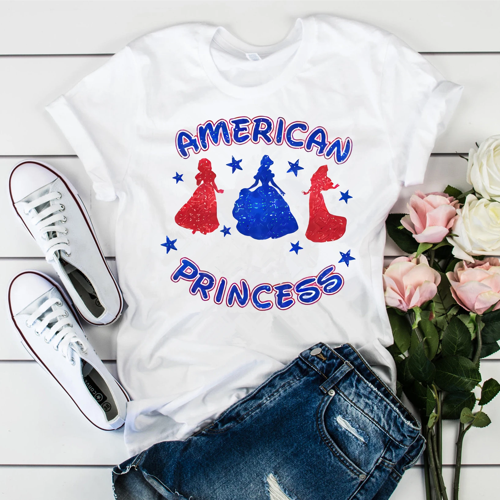 Футболка американская принцесса 2020 милая рубашка Волшебная футболка Kawaii с