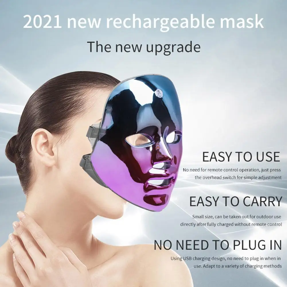 

LED Rechargeable Mask Device IPL Photon Skin Rejuvenation Beauty Device Anti-acne Wrinkle Skin Care Mask
