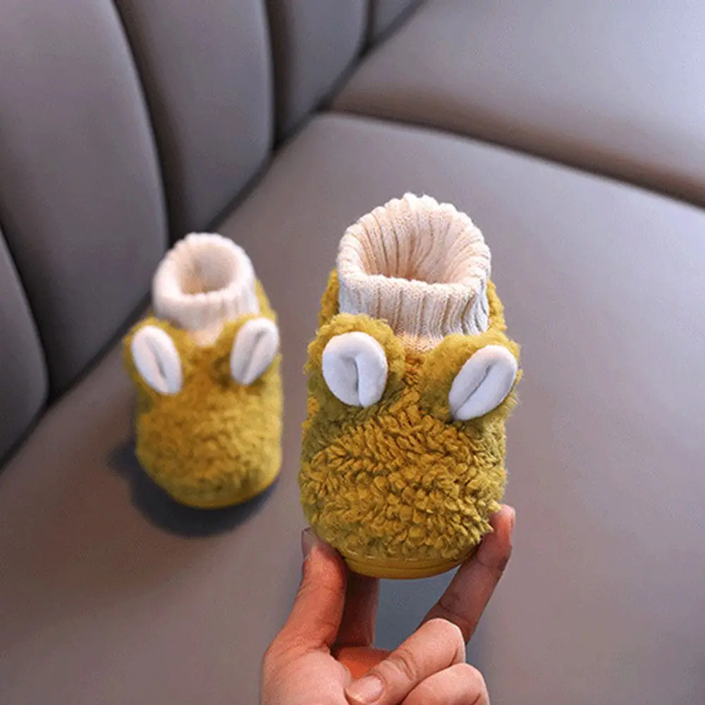 1 Pairs Boys Girls Baby Slippers Home Cartoon Keep Warm Plush Velvet Cotton Indoor Shoes | Детская одежда и обувь