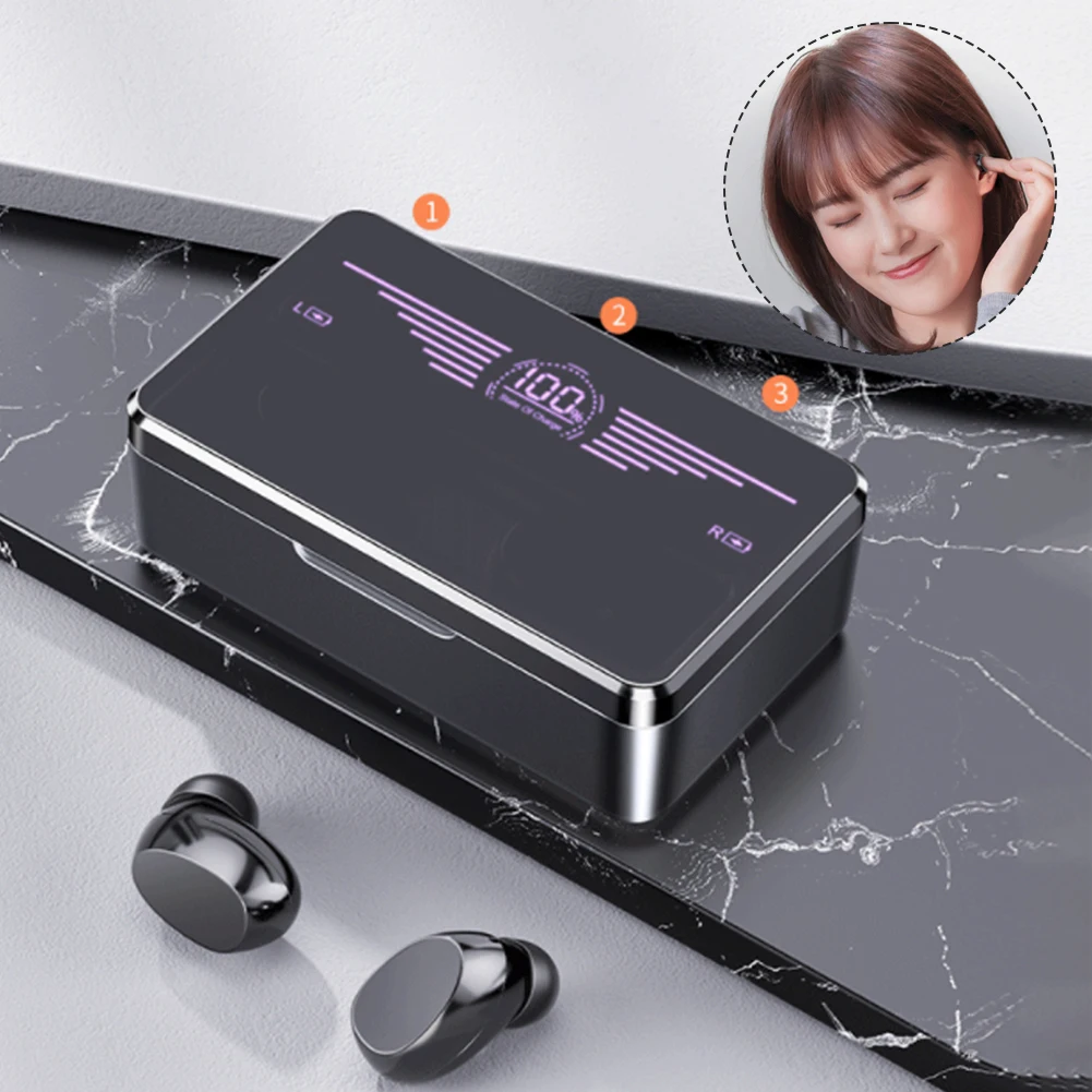 

With Charging Case Working Running Working LCD Display ABS Sports Bluetooth 5.0 ABS Wireless Earbuds Portable Ergonomic In Ear