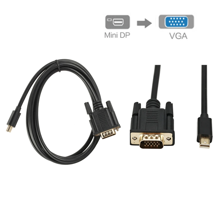 PzzPss мини-порт дисплея DP-VGA Кабель 1 8 м Папа-папа DisplayPort vga Соединительный адаптер