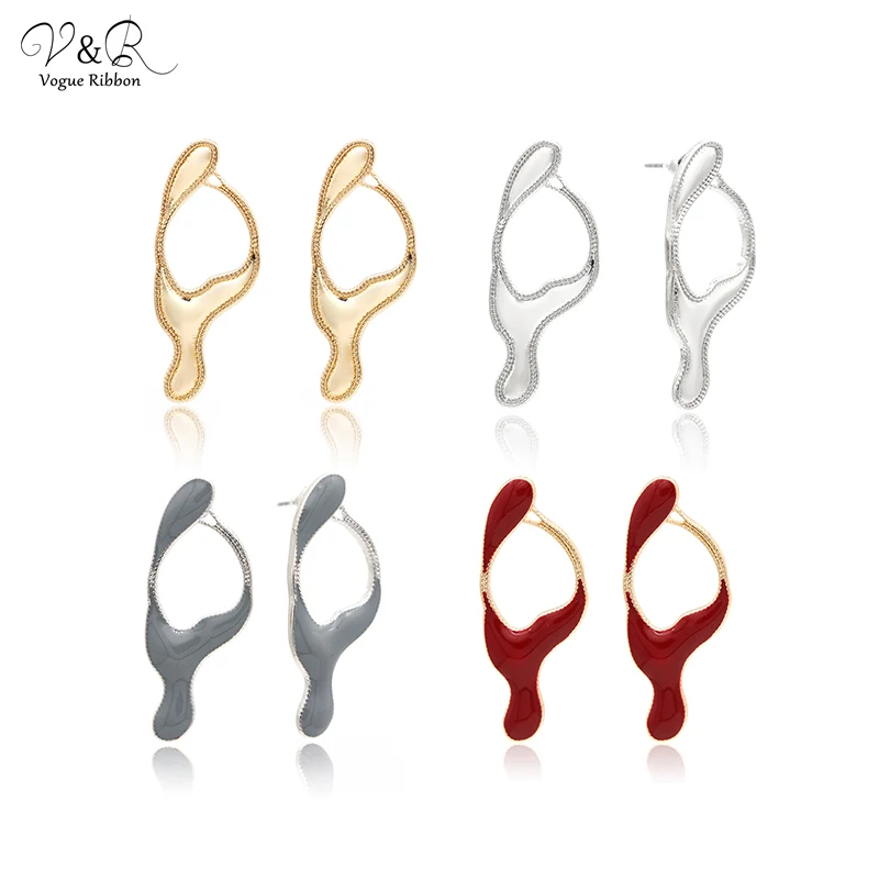 2020 серьги с позолотой/родиевым покрытием плавление жидкости новый материал