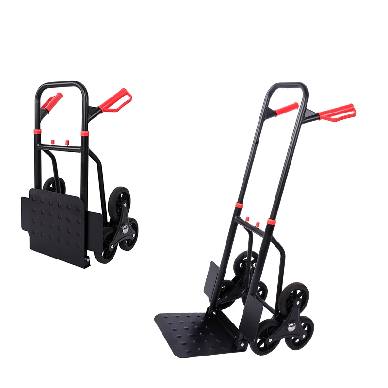 Portable Stair Climbing Hand Truck Luggage Cart Can Load 260 LBS, Heavy-Duty Trolley with Telescoping Handle & Rubber Wheels