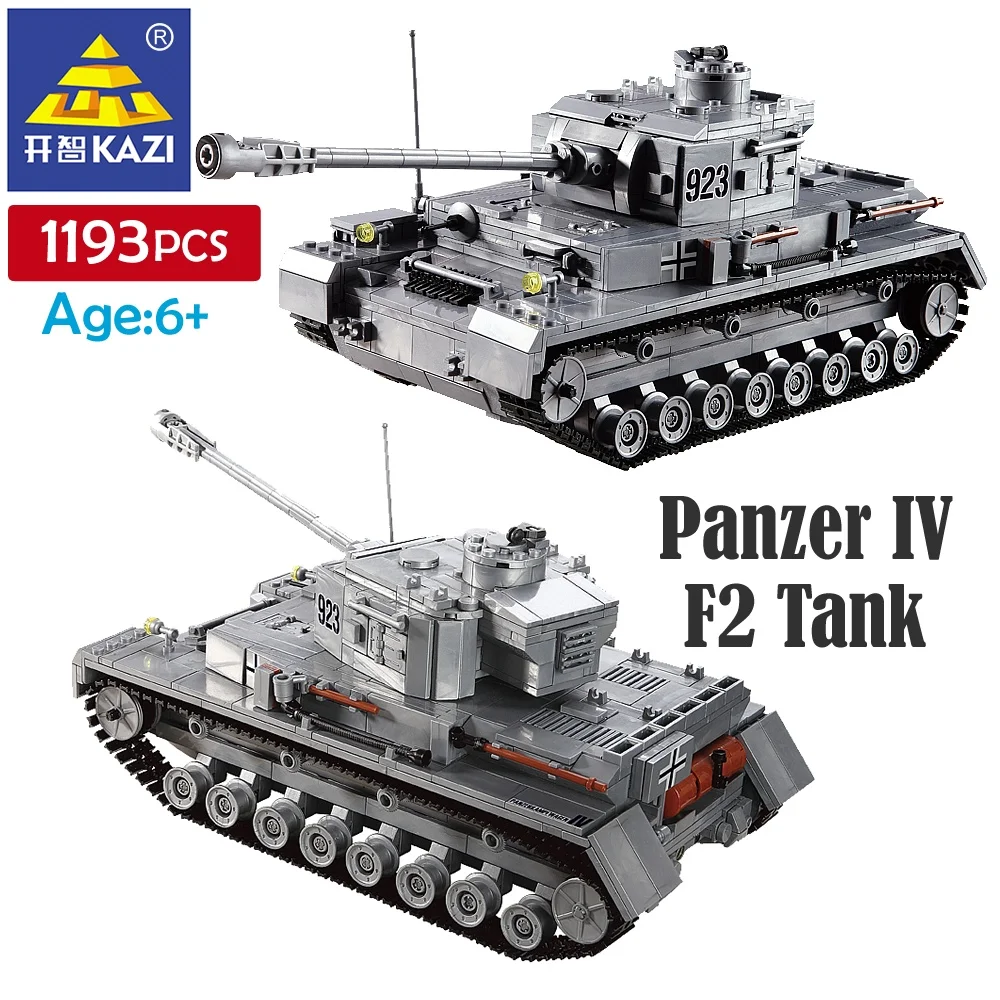 KAZI 1193 шт Строительные блоки Panzer IV F2 модель танка строительный блок игрушка