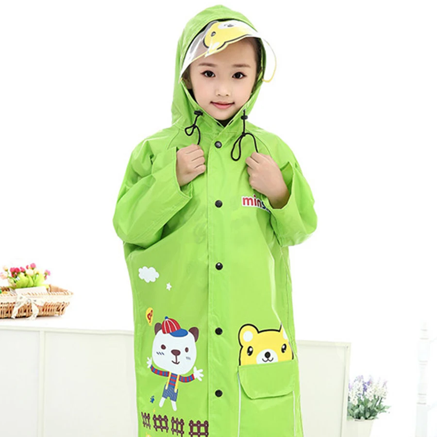 Детский длинный плащ с капюшоном для мальчиков и девочек пончо рюкзак желтый