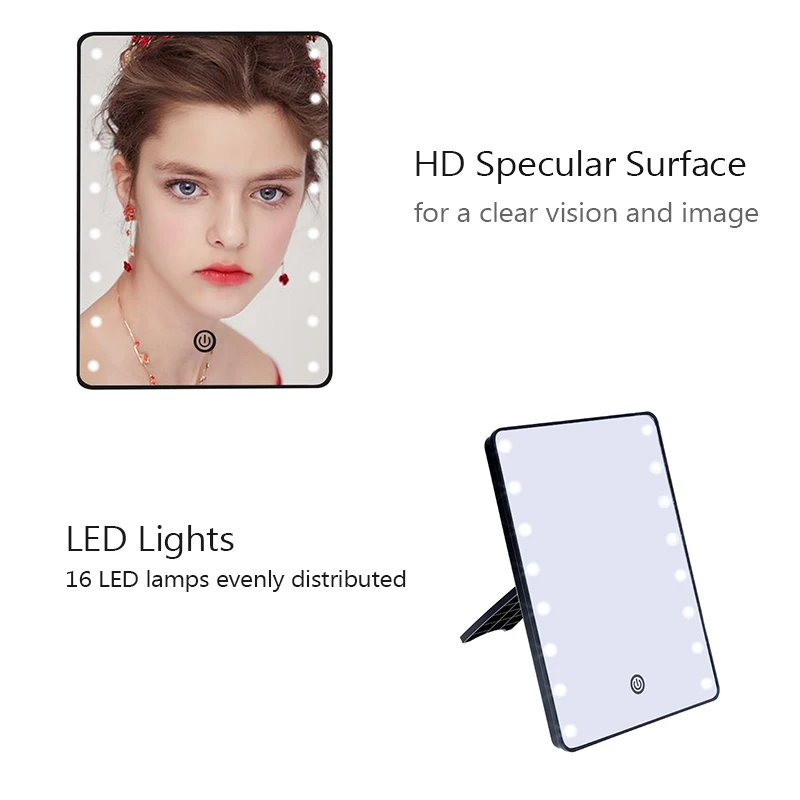 Dimmable светодиодный косметическое зеркало 16 светильник лампы освещенный