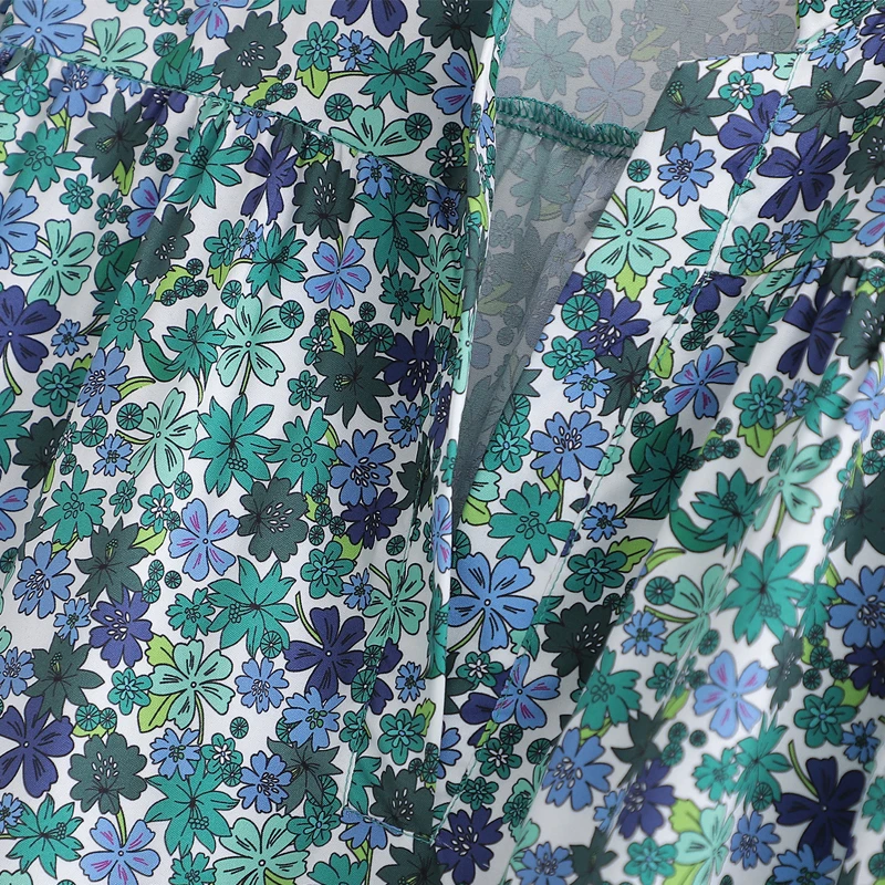 

Casual Floral Print Female dress Elegant V-neck Wrist sleeve Loose Maxi Dress 2020 Spring Summer Beach Vestidos Chic YNZZU YD390