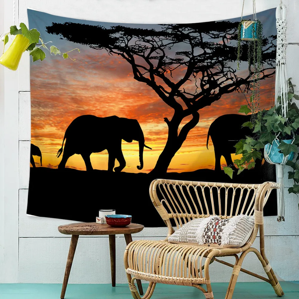 Гобелен с рисунком слона гобелен в богемном стиле со слоном индийское настенное