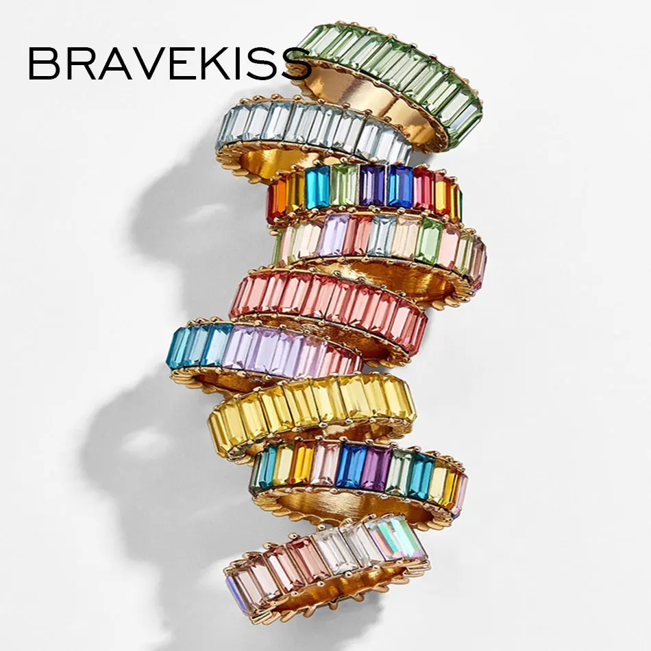 Роскошное красочное Радужное Золотое кольцо для женщин и мужчин Кольца