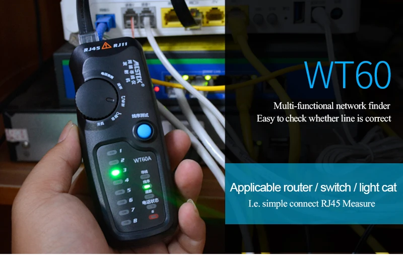 MESTEK WT60A тестер для телефонного кабеля tracer сетевой кабель тестер детектор линия finer