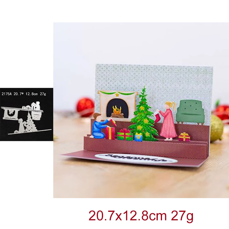 

Штампы для вырезания рождественской и утренней сцены, форма «сделай сам», бумажные металлические штампы для изготовления открыток, вырезан...