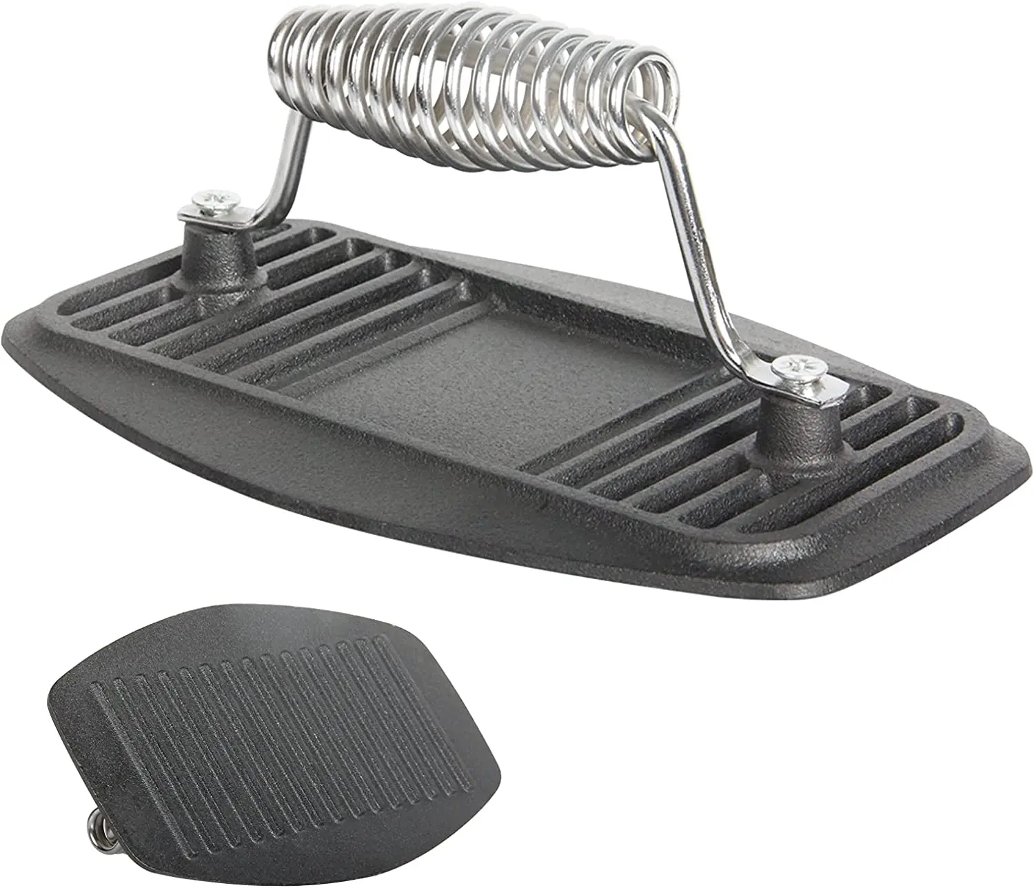 

Heavy Duty Cast Iron Grill Press with Easy Grip Handle Steak Weight Bacon Press