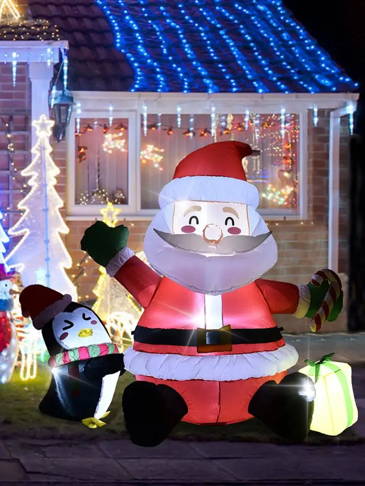 

Iatable Santa Claus Outdoors Christmas Decoration For Home LED Night Light Toy New Year Decoration Garden Arrangement Props