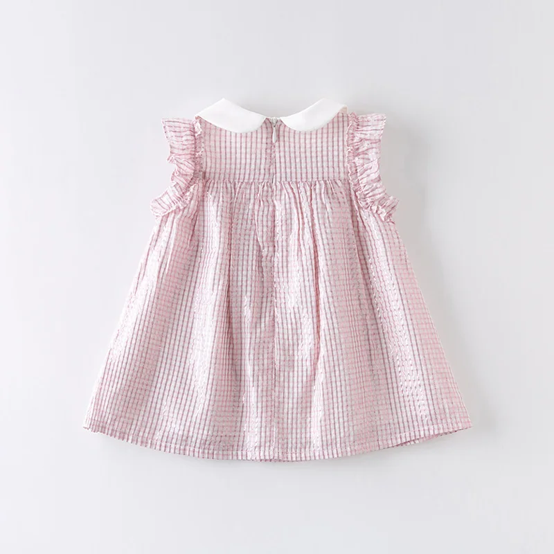 Dave bella/DB12970 летнее платье с бантом для маленьких девочек Полосатое рюшами модные