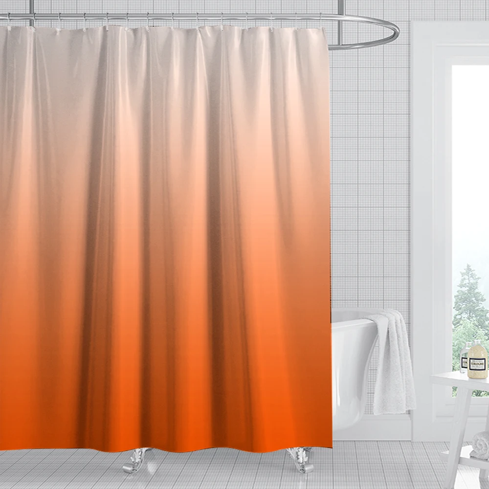 

8 Colors Gradient Solid Color Shower Curtain Bathroom Curtain Fabric Waterproof Polyester Fabric Bathroom Curtain with Hook