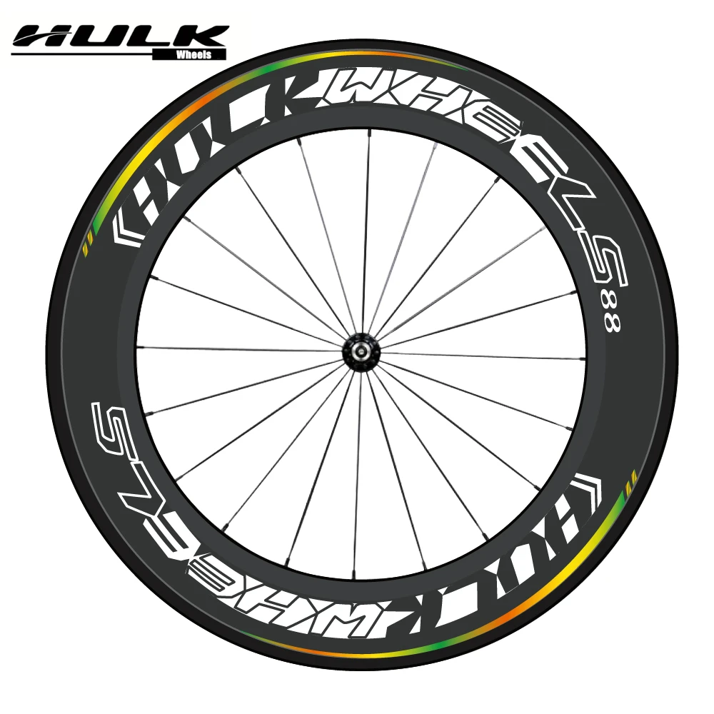 

HULKWHEELS Carbon Road Bike Wheels 700C 88mm depth 25mm wide U shape profile road Hub QR chincher 20/24H carbon road bike wheels