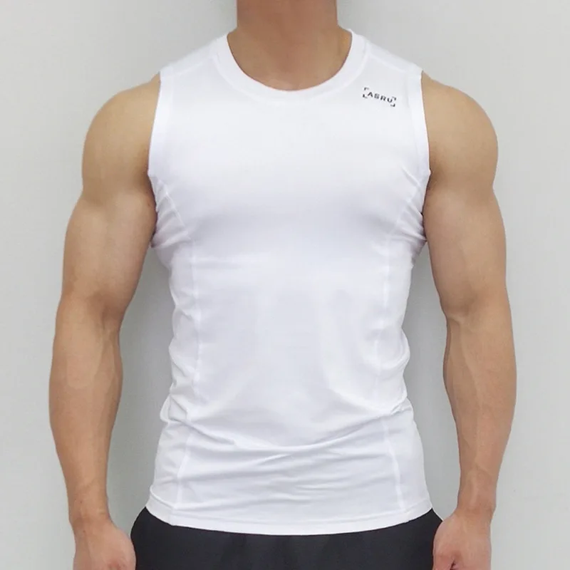Gym Fitness Tank Top Men's Running Vest Dry Fit Bodybuilding Workout Sleeveless T-shirt Summer Sports Training Stringer Singlets