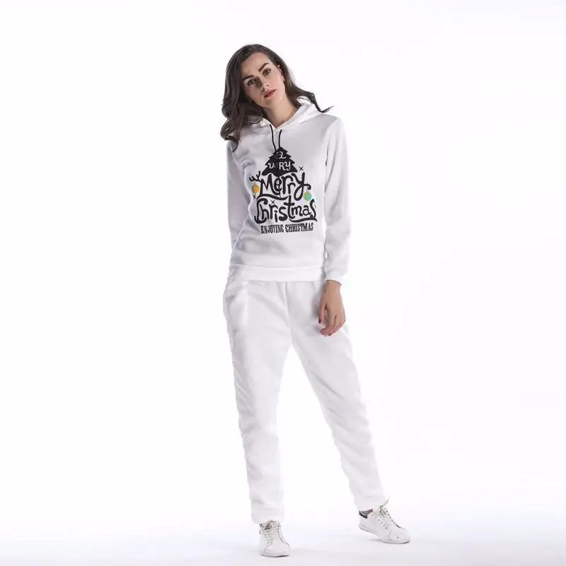 Зимние спортивные костюмы комплект из двух предметов с принтом Merry Christmas Женский