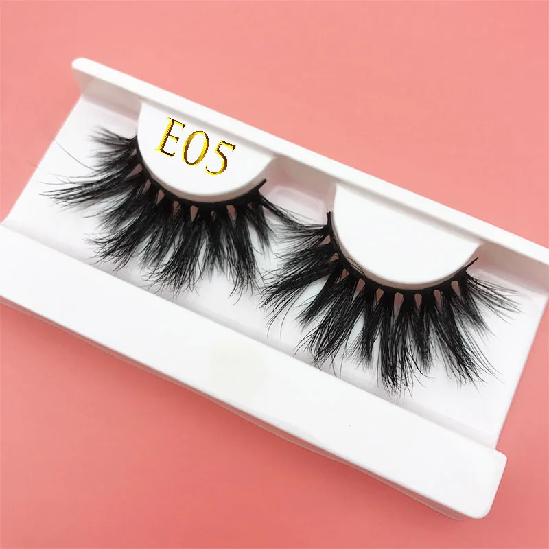 Mikiwi 25mm long 3D mink eyelash E05 extra length fluffy minklashes big dramatic volume eyelashes full strip cross false lashes | Красота и