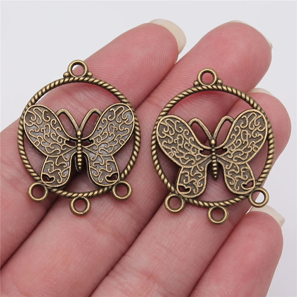 

4pcs 32x26mm Porous Butterfly Charm Butterfly Earring Connectors For Jewelry Making Butterfly Connector Charm