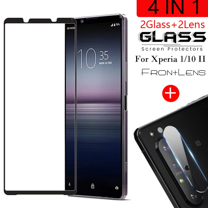 

4 в 1 камера + закаленное стекло для Sony Xperia 1 II Защитное стекло для экрана защитное стекло на Sony Xperia 10 II пленка для объектива