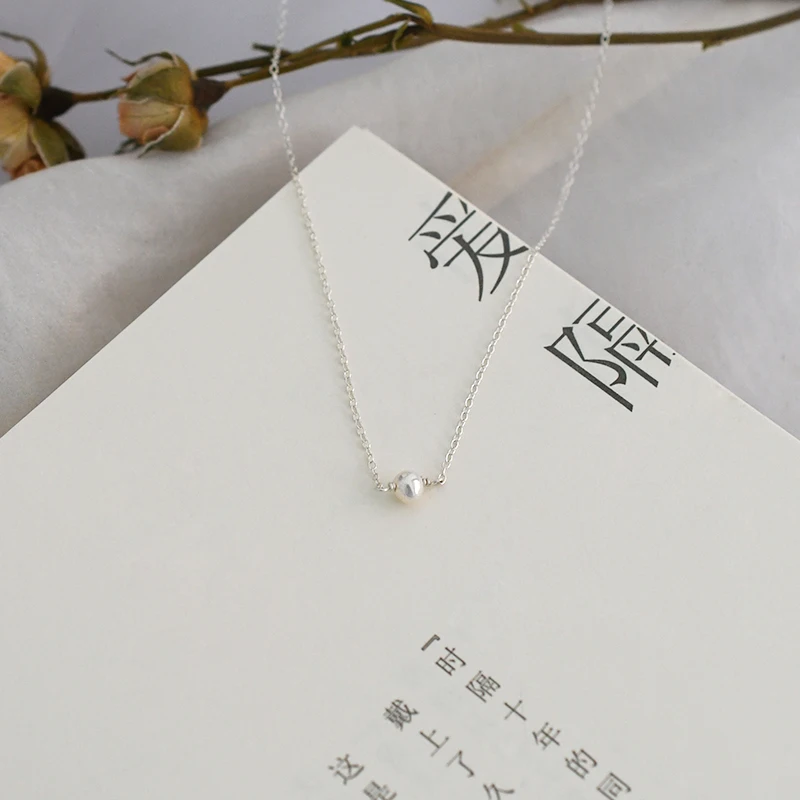 Женское колье-чокер из натурального пресноводного жемчуга ASHIQI 925 пробы