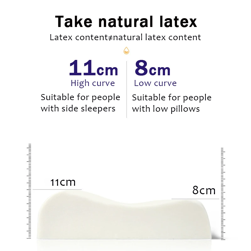 Чистая натуральная латексная подушка Массажная для шеи из Шри-Ланки кровати с