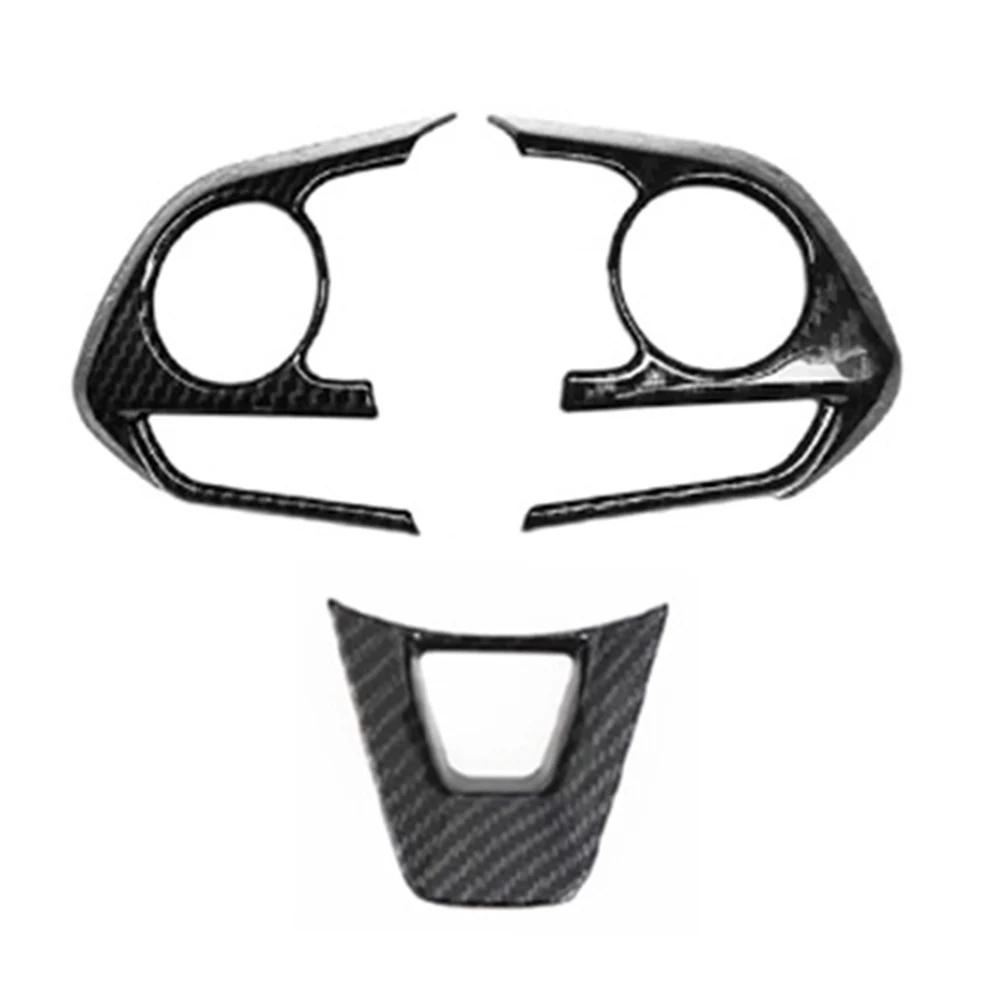 

3pcs/Set Steering Wheel Switch Car Trims Carbon Fiber Style ABS Plastic