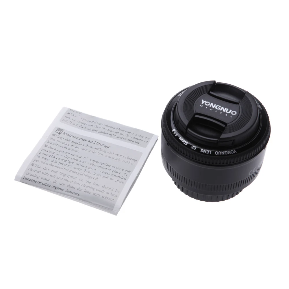 Объектив Yongnuo yn50mm 50mm 1 8 EF EOS YN50MM AF MF для камеры Canon T6 700D 750D 800D 5D Mark II IV 10D 1300D Бесплатный