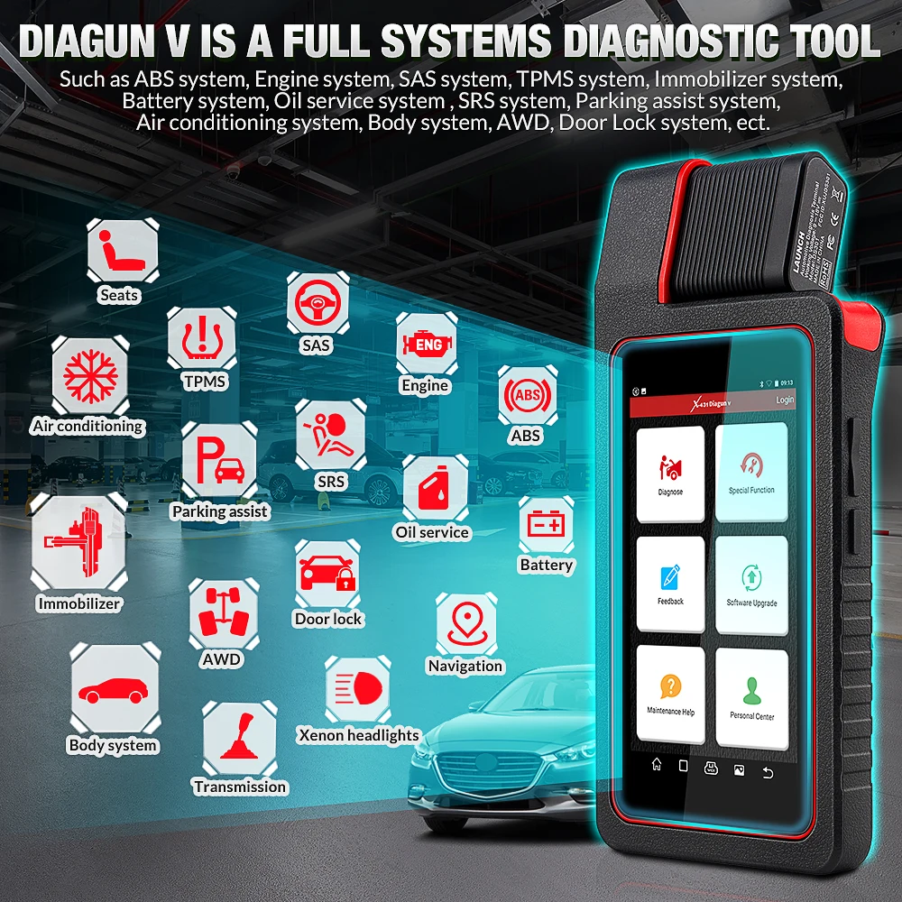 

LAUNCH X431 Diagun V Full System Professional Diagnostic tools OBD OBD2 Wifi BT code reader Scanner 2 years Free online