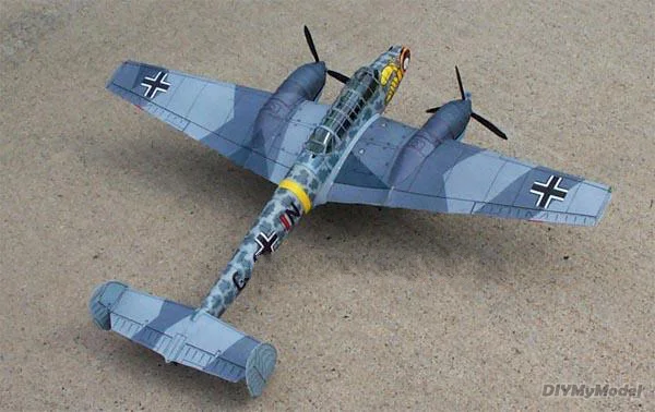 DIYMyModeI alem&aacute;n meisseschmidt me-110 C4 fighter, KIT de modelos de papel artesanal, rompecabezas de juguete hecho a mano, regalo, accesorios de pel&iacute;cula-0