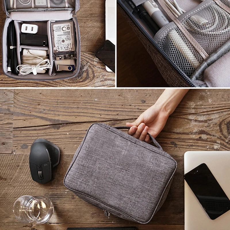 USB органайзер для устройств Зарядное устройство провода косметичка на молнии