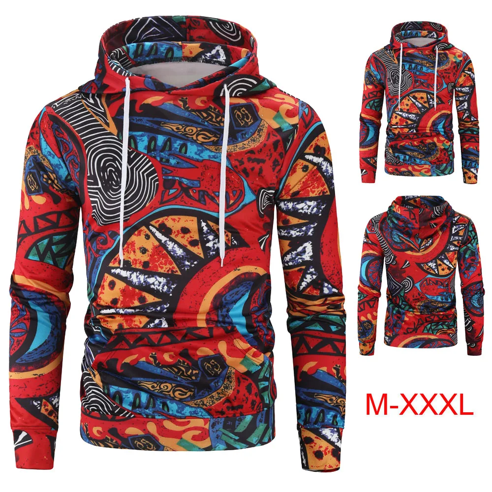 

New Fashion Vintage Print Hoodies Sweatshirt Regular Fit Hoodies Sweatshirt Men Long Sleeve Hoodie Casual Streetwear Pullover
