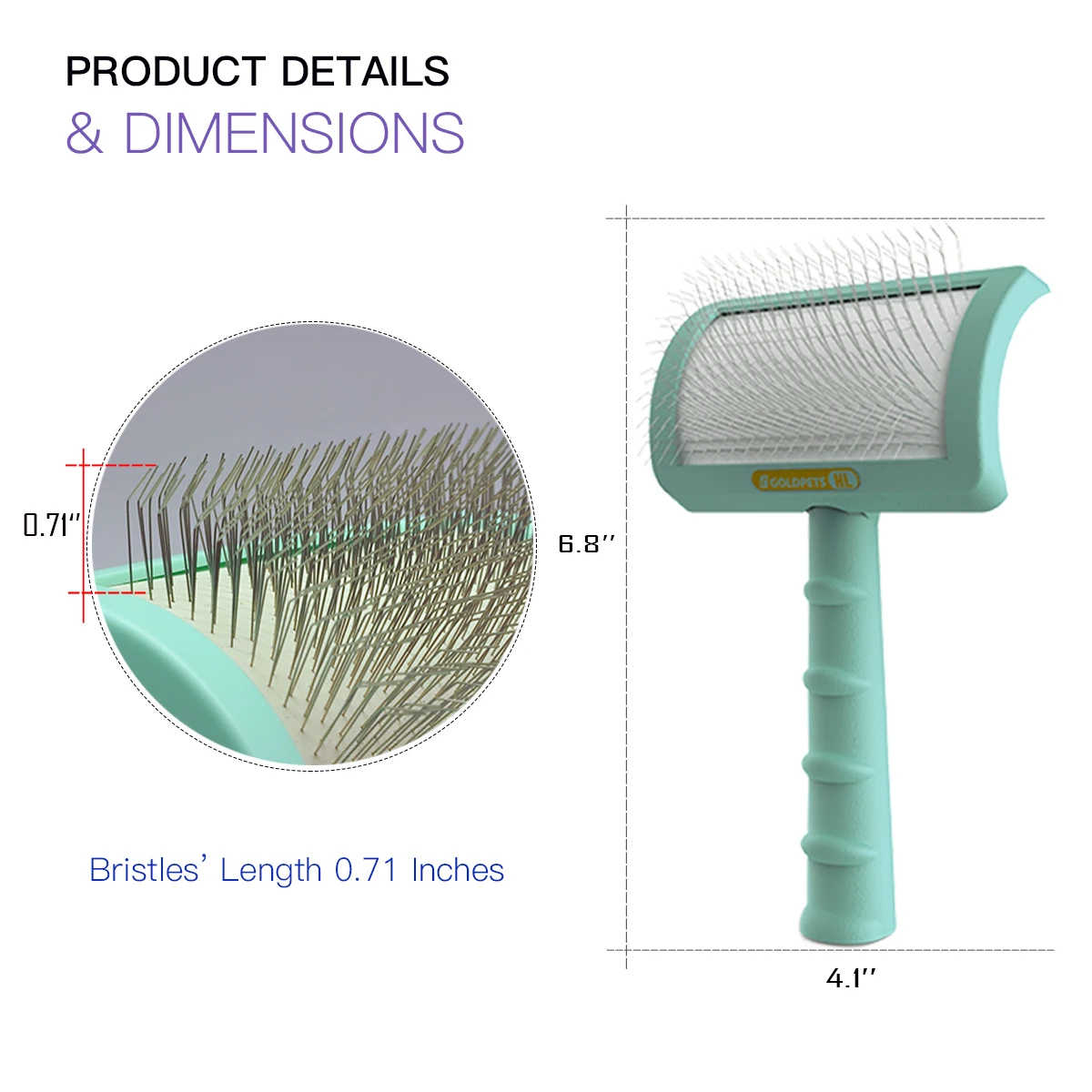 

Dobola Short-haired Medium-haired Long-haired Dog Cleaning Comb Anti Slip Handle Undercoat Dog Grooming Brush